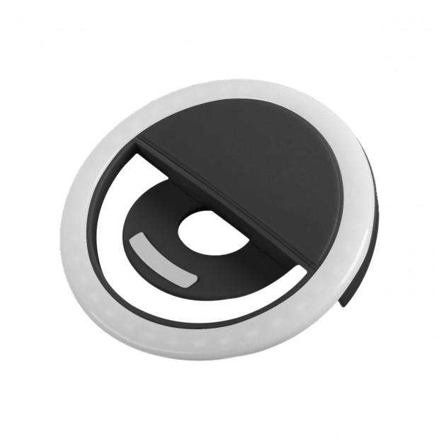 Rechargeable Led Selfie Ring Light For Samsung Iphone - Black