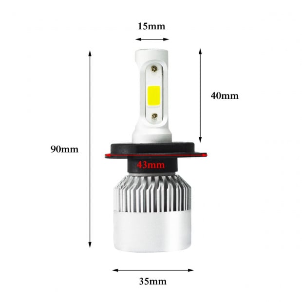72W 9000LM H4 HB2 LED Headlight Kit Hi/Lo Beam Globe Bulbs 6500K White Image 12