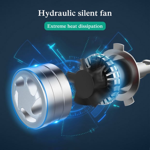 72W 9000LM H4 HB2 LED Headlight Kit Hi/Lo Beam Globe Bulbs 6500K White Image 7