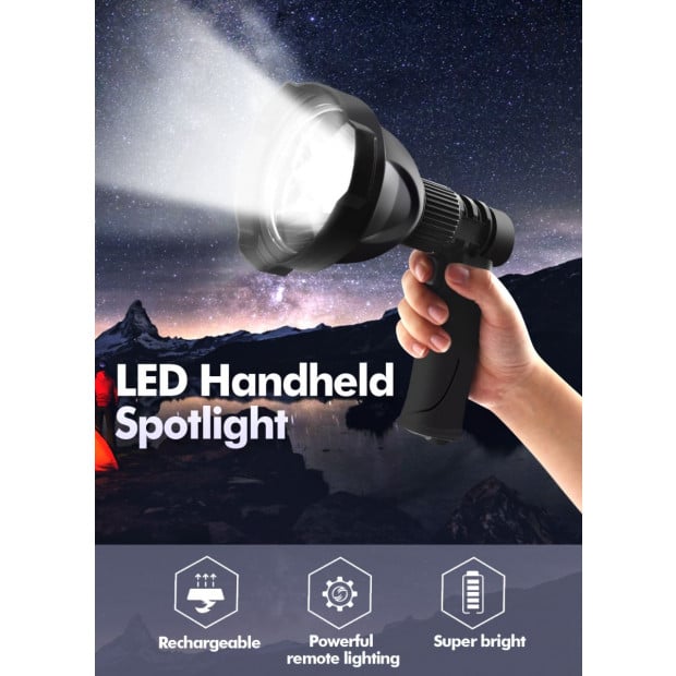 LED Handheld Spotlight Rechargeable Campin Flashlight Torch Spot Light Image 3