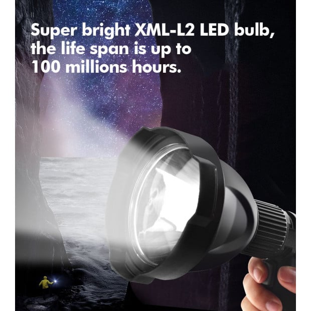 LED Handheld Spotlight Rechargeable Campin Flashlight Torch Spot Light Image 5