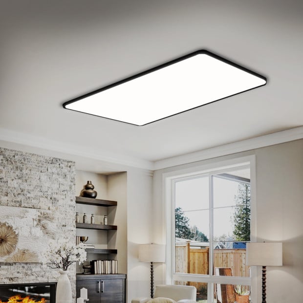Ultra-Thin 5CM LED Ceiling Down Light Surface Mount Black 96W Image 7