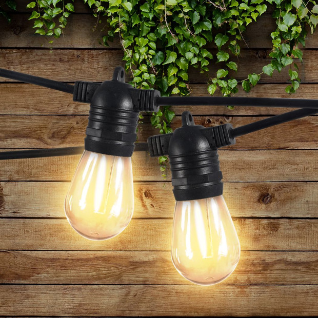10M Festoon String Lights Christmas Wedding Party Waterproof Outdoor Image 2