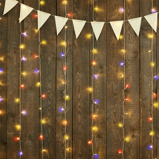 LED Curtain Fairy Lights Wedding Outdoor Xmas Decor Rainbow - 6m x 3m Image 8