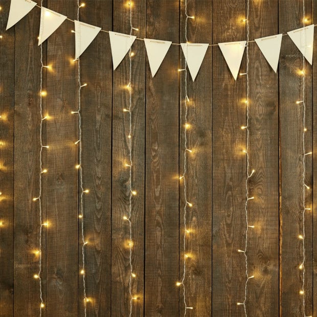 6m x 3m LED Curtain Fairy Lights Wedding Xmas Party Decor Warm White Image 8