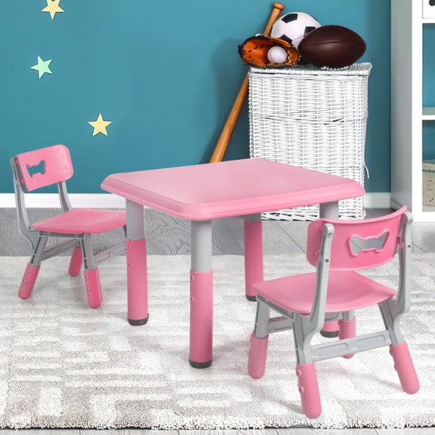 Kids Table and Chair Children Furniture Play Study Desk Set Pink Image 7