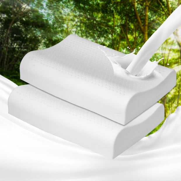 Natural Latex Pillow Removable Cover Memory Down Luxurious B-shape Image 7