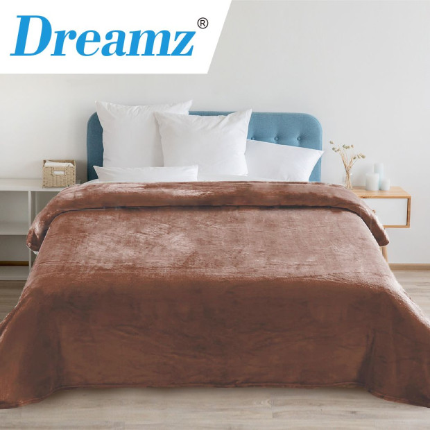 320GSM 220x160cm Ultra Soft Mink Blanket Warm Throw in Mink Colour Image 7