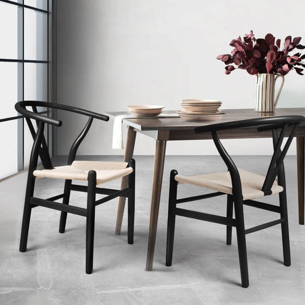 Dining Chairs Wooden Hans Wegner Chair Wishbone Chair Cafe Lounge Seat Image 7