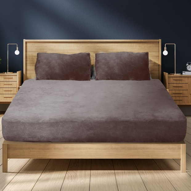 Bedding Set Ultrasoft Fitted Bed Sheet with Pillowcases Mink Queen Image 7