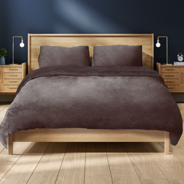 Luxury Flannel Quilt Cover with Pillowcase Mink Queen Image 7