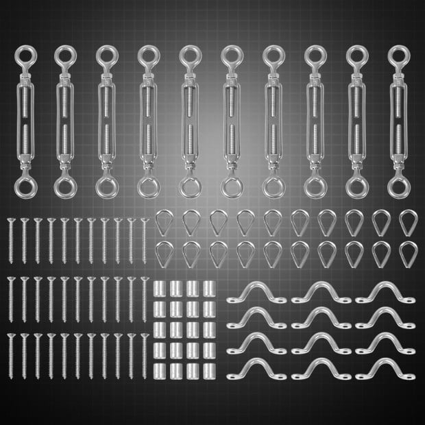 Wire Rope DIY Balustrade Kit 10 Set Stainless Steel Grade 316 Eye Image 7