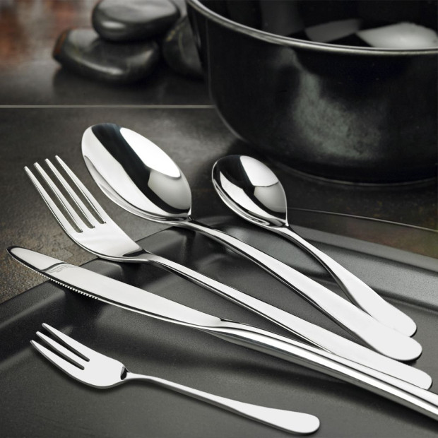 30pcs Cutlery Set Knife Fork Spoon Tableware Glossy Stainless Steel Image 2