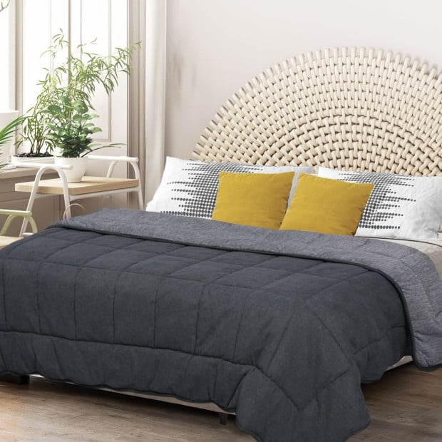 Quilt Duvet Doona Single Size Soft Cooling Fibre Summer Autumn150GSM Image 7