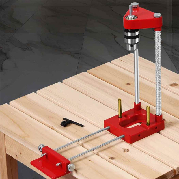 Drill Locator Alloy Steel WoodworkingPunch Guide Jig Tool Adjustable Image 7