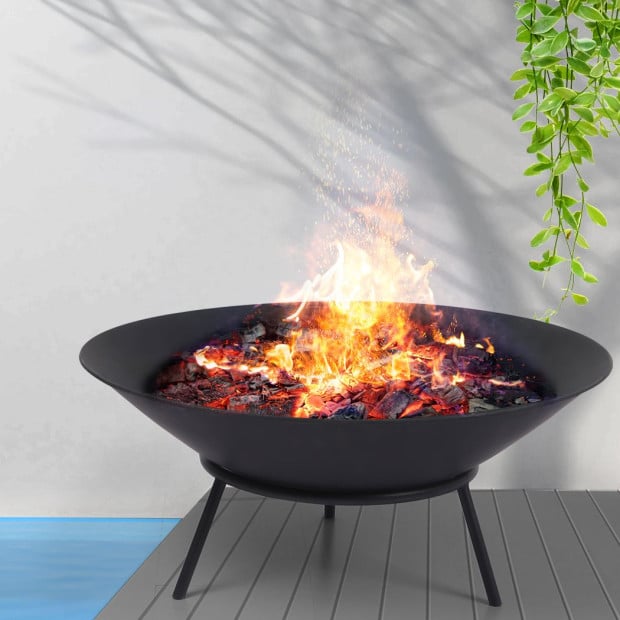 2in1 Steel Fire Pit Bowl Garden Outdoor Patio Fireplace Heater 70cm Image 7