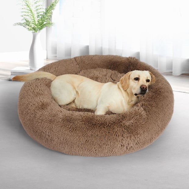 Pet Bed Cat Dog Mat Kennel Cave Deep Sleeping Brown XXXL Image 7