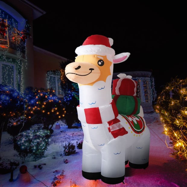 Inflatable Christmas Decorations Xmas Alpaca 1.8M LED Lights Image 7