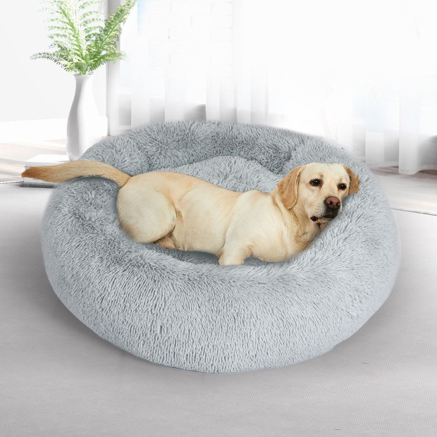 Pet Bed Cat Dog Donut Nest Kennel Cave Sleeping Light Grey XXXL Image 7