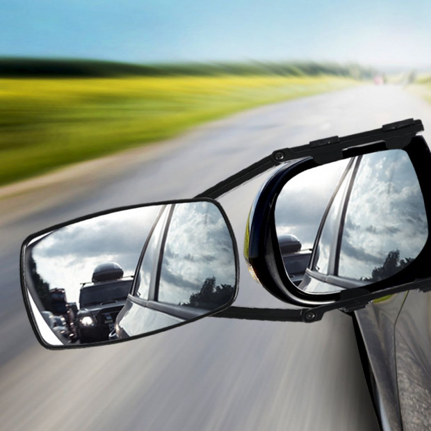 2x Towing Mirrors Caravan Universal Fit Clamp Multi Trailer Vehicle Image 7