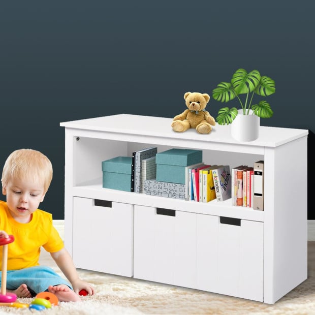 Kids Toy Storage Unit Organiser Box Bookshelf Children Bookcase Wooden Image 7