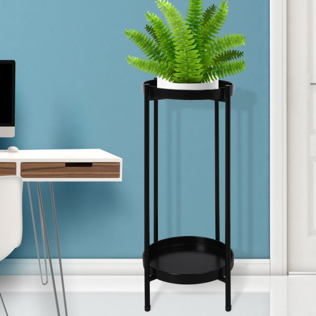 2 Tier Plant Stand Outdoor Indoor Metal Flower Pot Rack Garden Shelf Image 8