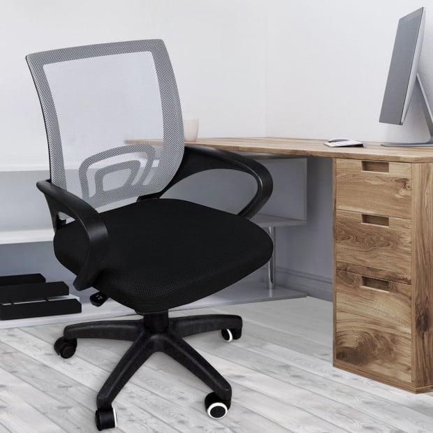 2x Office Chair Gaming Computer Mesh Chairs Seating Work Grey Image 7