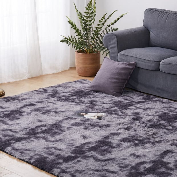 Floor Rug Shaggy Carpet Tie-dyed Midnight City 200x300cm Image 7