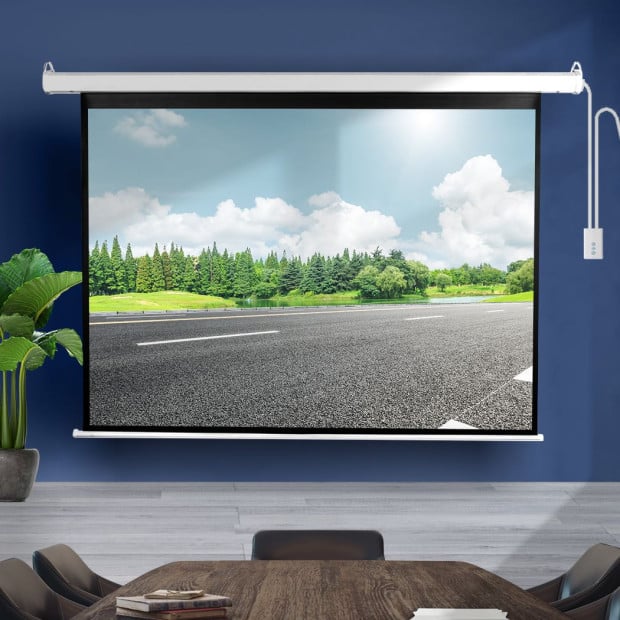 120 Projector Screen Electric Motorised Projection Retractable 3D