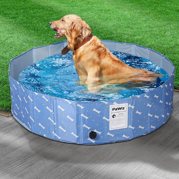 Portable Pet Swimming Pool Kids Dog Cat Outdoor Blue - 120cm Image 7