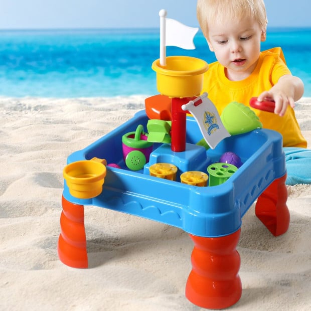 21pc Kids Sand Water Activity Play Table Child Outdoor Sandpit Set Image 2