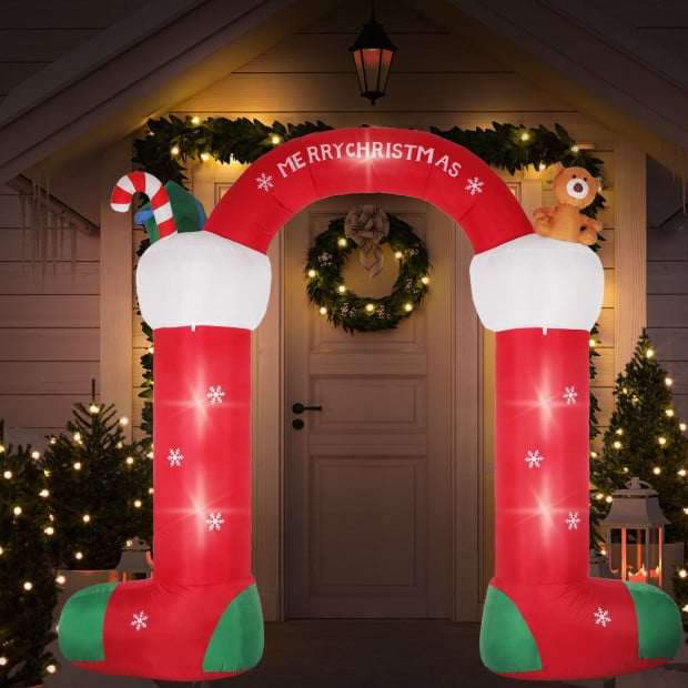 Christmas Inflatable Decor Stocking Arch 3M LED Lights Xmas Party Image 7