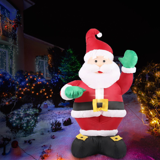 Inflatable Christmas Decor Waving Santa 1.35M LED Lights Xmas Party Image 7