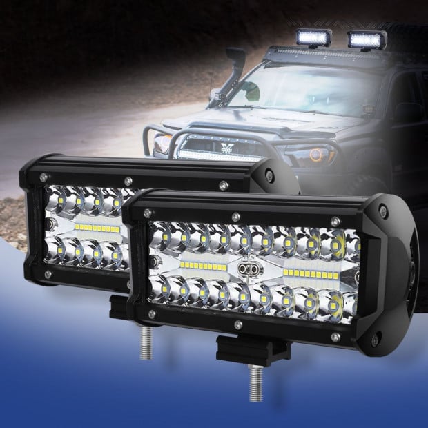 2x 6inch LED Light Bar Work Flood Spot Beam Lamp Offroad Strip Lights Image 7