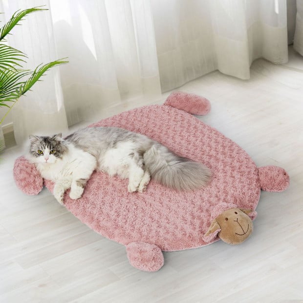 Pet Bed Cat Calming Dog Squeaky Toy Cushion Puppy Mat Pink Image 7