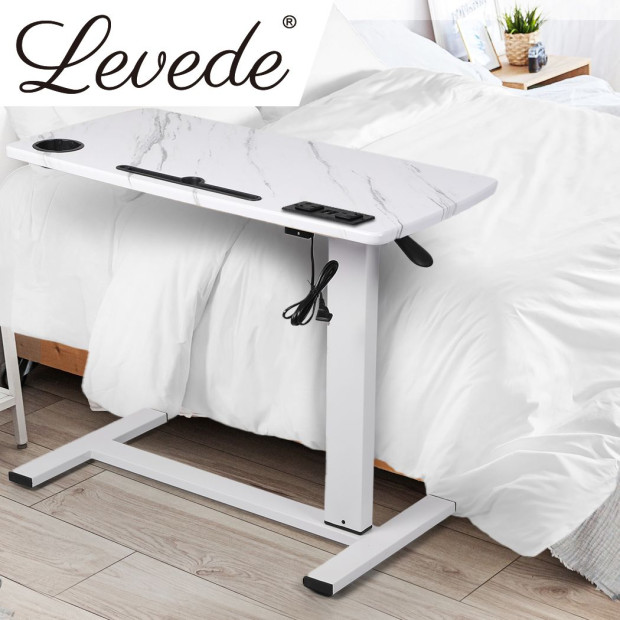 Standing Desk Height Adjustable Office Computer Table Shelf USB Image 7