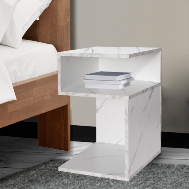 Bedside Drawers Side Table Wood Nightstand Cabinet Bedroom White Image 7