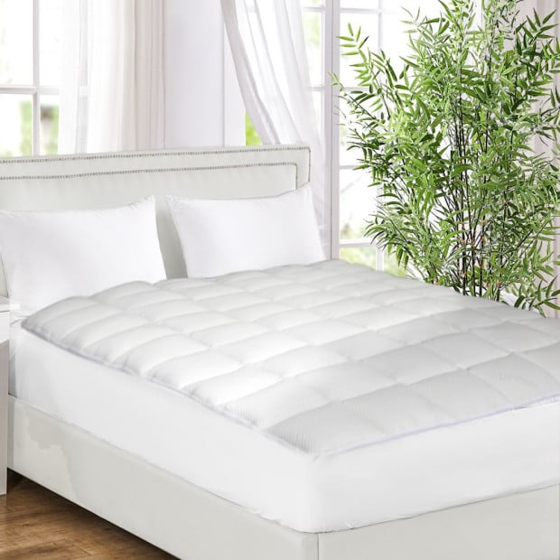 Bamboo Quilted Mattress Protector Luxury Topper Underlay Pad Double Image 7