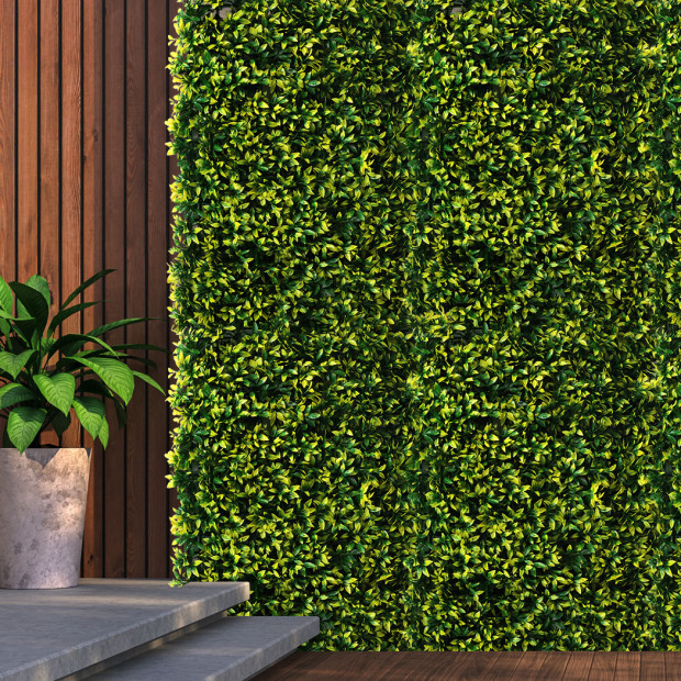 10x Artificial Boxwood Hedge Fence Fake Vertical Garden Green Outdoor Image 7