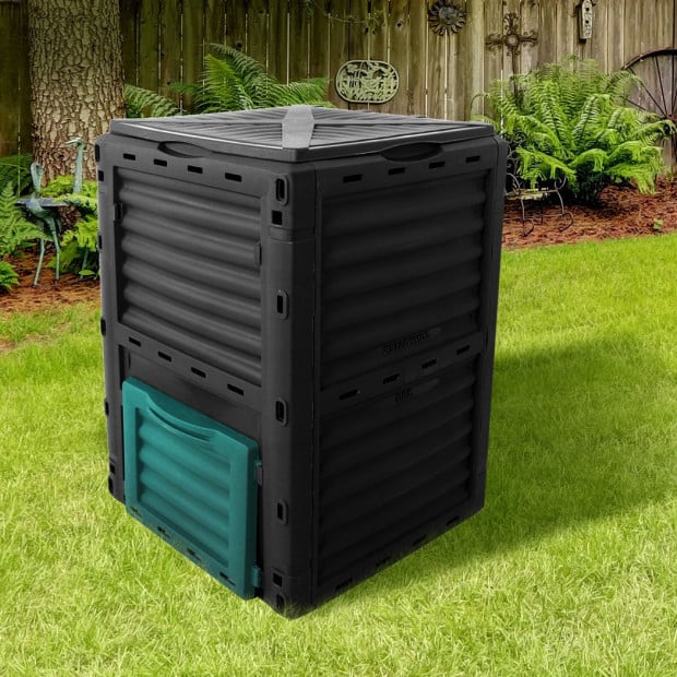 290L Compost Bin Food Waste Recycling Kitchen Garden Black Image 6