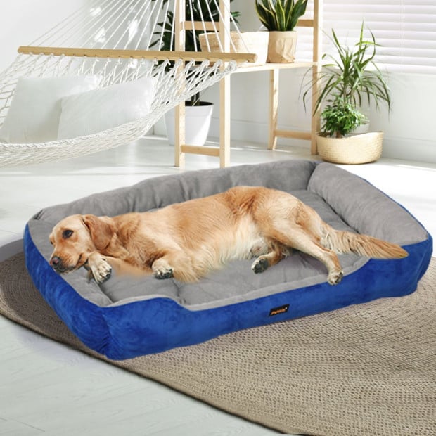 Pet Bed Dog Bedding Mattress Mat Cushion Soft Pad Pads Mats XXL Navy Image 7