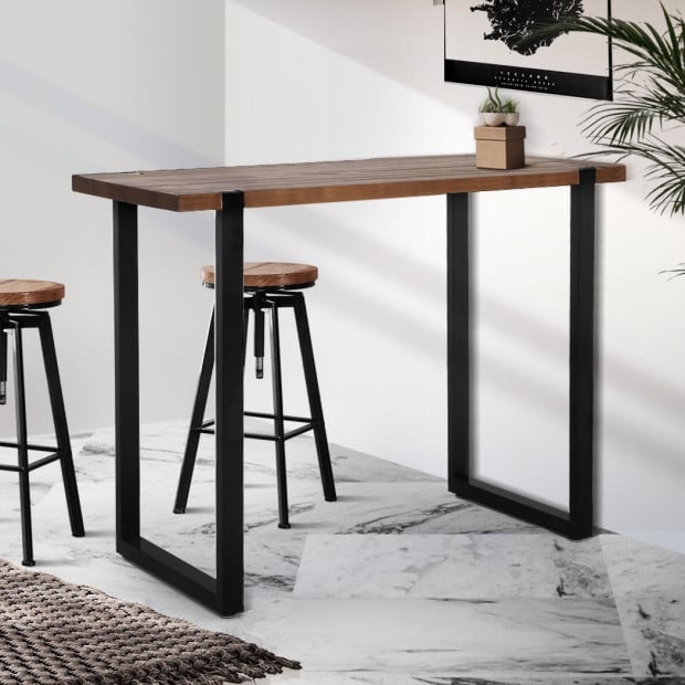 High Bar Table Industrial Pub Table Solid Wood Kitchen Cafe Office Image 7