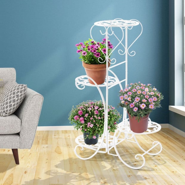 Plant Stand Indoor Outdoor Metal Flower Pots Rack Corner Shelf Planter Image 7