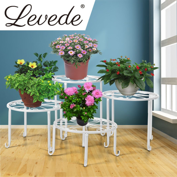 4 x Metal Plant Stand Outdoor Indoor Garden Decor Flower Pot Rack Iron Image 8