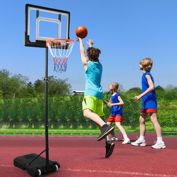 Basketball Hoop Stand System Ring Portable 2.1M Adjustable Height Kids In Ground Image 7