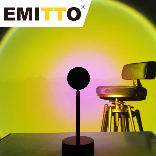 USB Sunset Projection Lamp LED Modern Night Light Decor Sun Image 7
