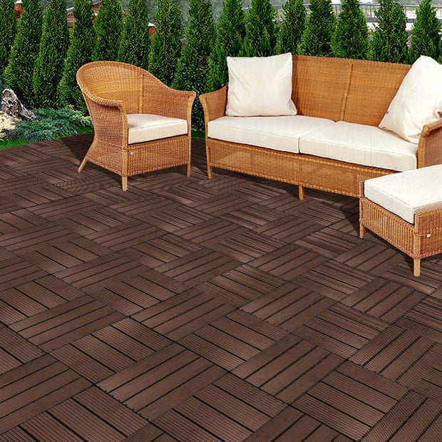10x Floor Tiles Plastic Decking Garden Backyard Home Decor Image 7