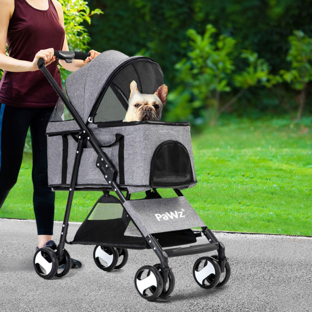 Large Pet Stroller Dog Cat Travel Carrier Pram Foldable Pushchair Image 7