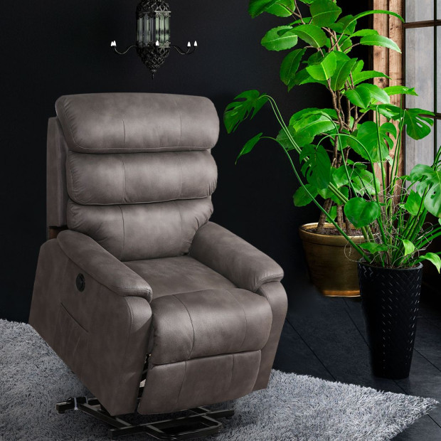 Recliner Chair Electric Lift Armchair Lounge Sofa Grey USB Charge Image 7