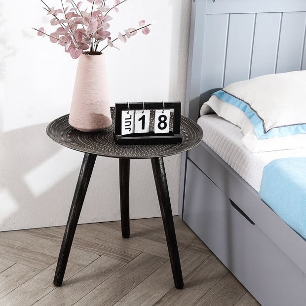 Coffee Table Side End Tables Antique Storage  Bedside Furniture Black Image 7